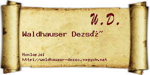 Waldhauser Dezső névjegykártya