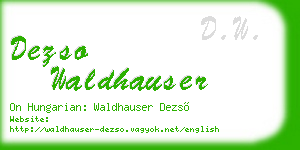 dezso waldhauser business card